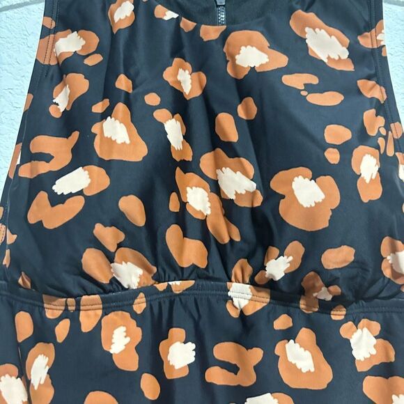 Shade & Shore One Piece Animal Print Built In Bra Lined Cheeky Swimsuit Large - Picture 4 of 11